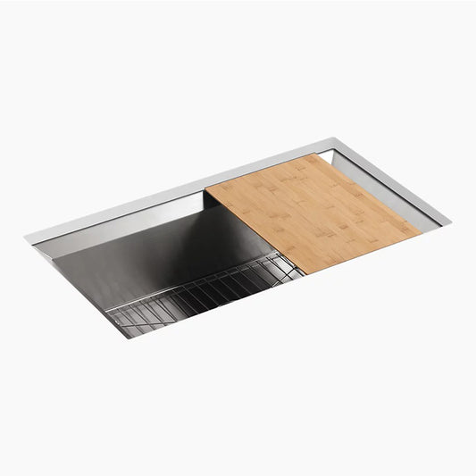 Poise 18" x 33" x 9.75" Single Basin Undermount Kitchen Sink in Stainless Steel