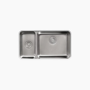 Undertone 18' x 31.5' x 9.75' Double Basin Undermount Kitchen Sink in Stainless Steel