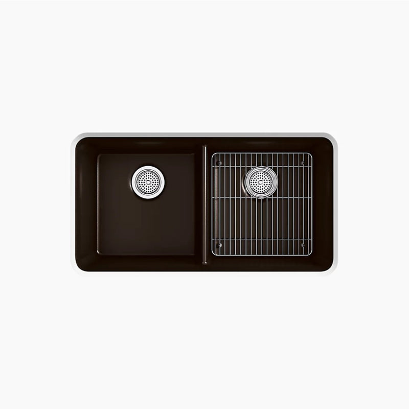 Cairn 18.31' x 33.5' x 10.13' Neoroc Double Basin Undermount Kitchen Sink in Matte Black