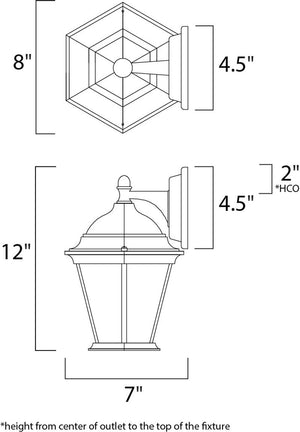 Builder Cast E26 8' Single Light Outdoor Wall Sconce in Black