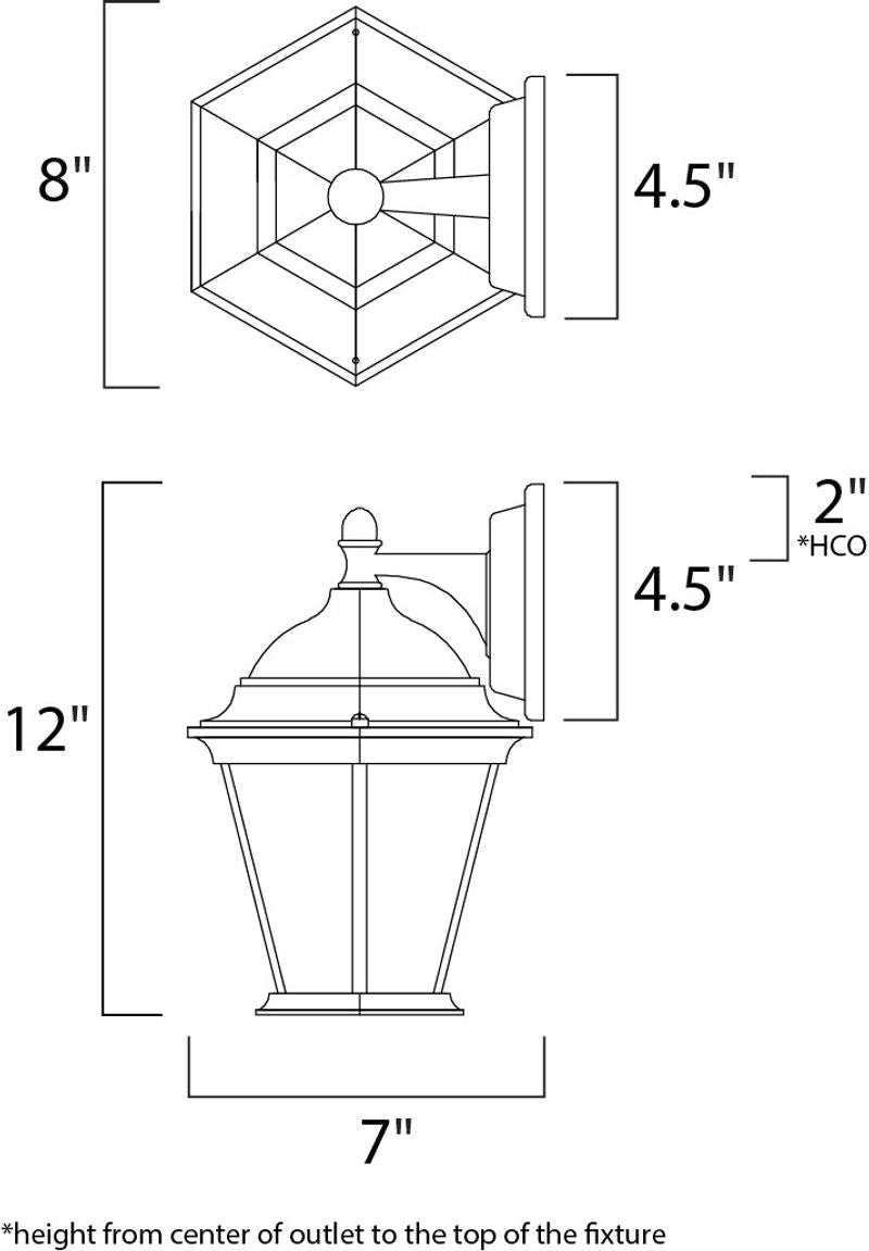 Builder Cast E26 8' Single Light Outdoor Wall Sconce in Black