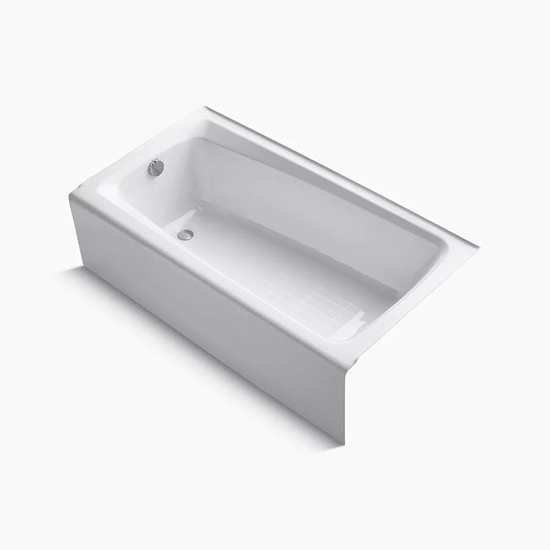 Mendota 60' Enameled Cast Iron Left Drain Alcove Bathtub in White