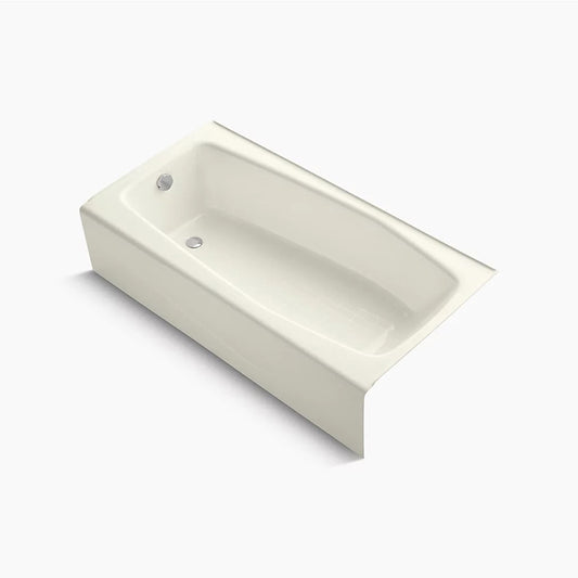 Villager 60" Enameled Cast Iron Alcove Bathtub in Biscuit
