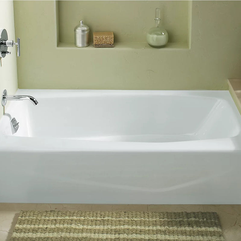 Villager 60' Enameled Cast Iron Alcove Bathtub in Biscuit