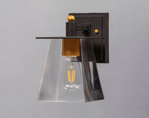 Chalet 6' Single Light Wall Sconce in Bronze and Gold