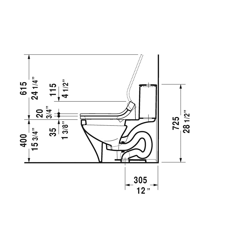 DuraStyle 1.32 gpf & 0.92 gpf Dual-Flush One-Piece Bidet Toilet in White