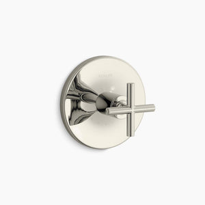 Purist Cross Handle Thermostatic Valve Trim in Vibrant Polished Nickel