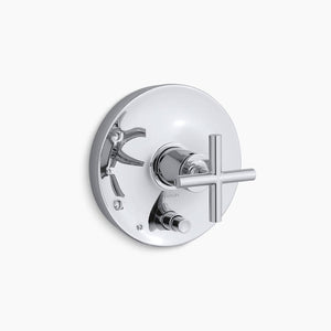 Purist Cross Handle Bath and Shower Valve Trim in Polished Chrome