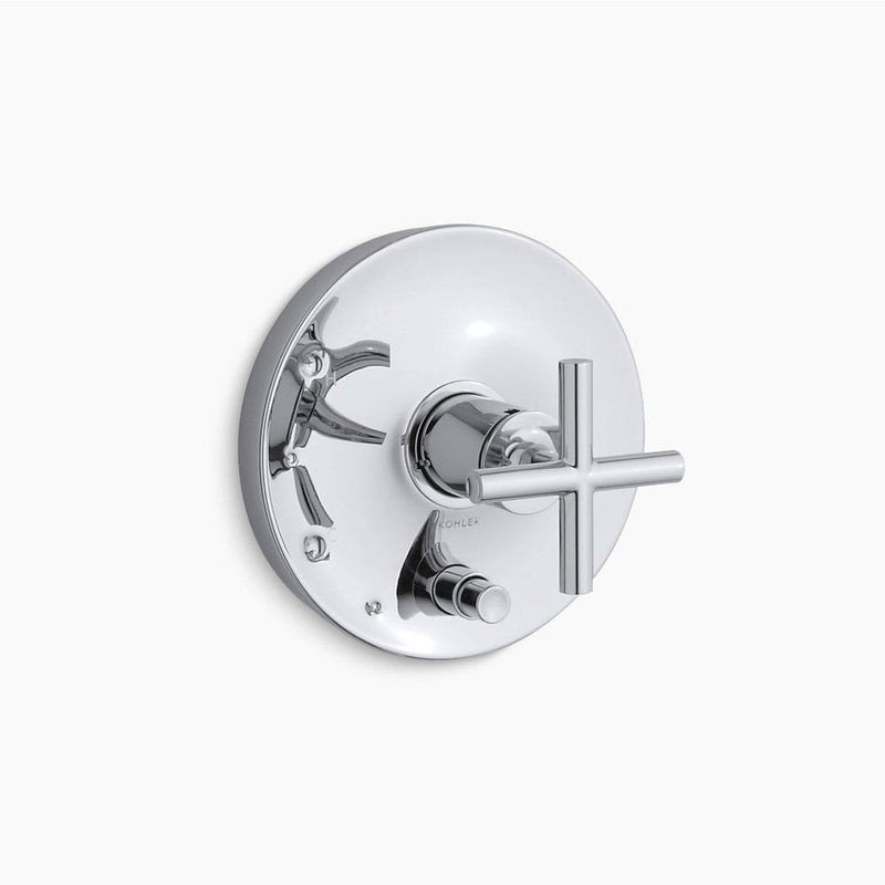Purist Cross Handle Bath and Shower Valve Trim in Polished Chrome