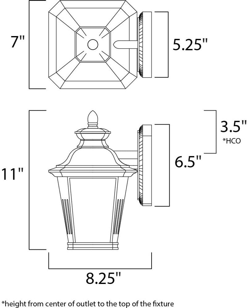 Knoxville 7' Single Light Outdoor Wall Sconce in Bronze with Frosted Glass Finish