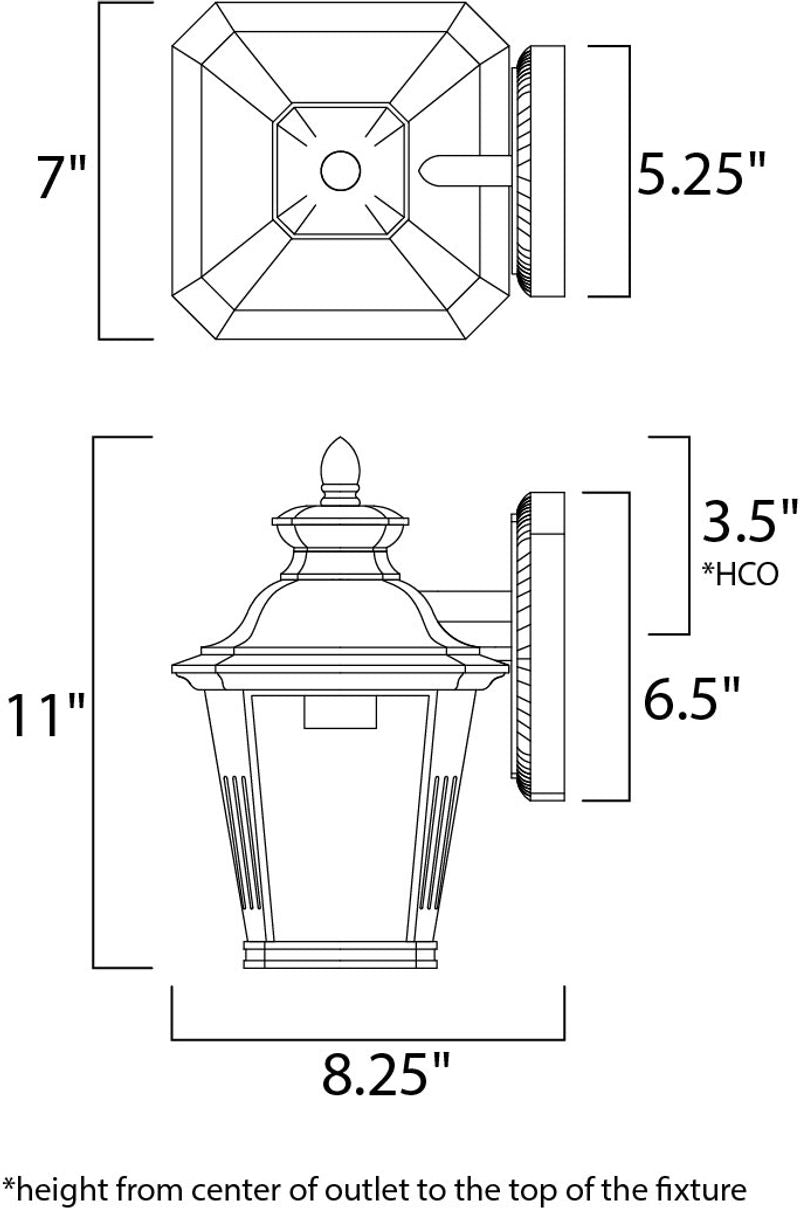 Knoxville 7' Single Light Outdoor Wall Sconce in Bronze with Clear Glass Finish