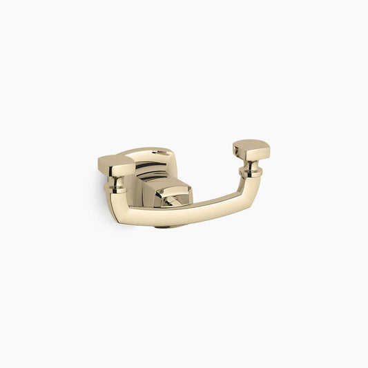 Margaux 3" Double Robe Hook in Vibrant French Gold