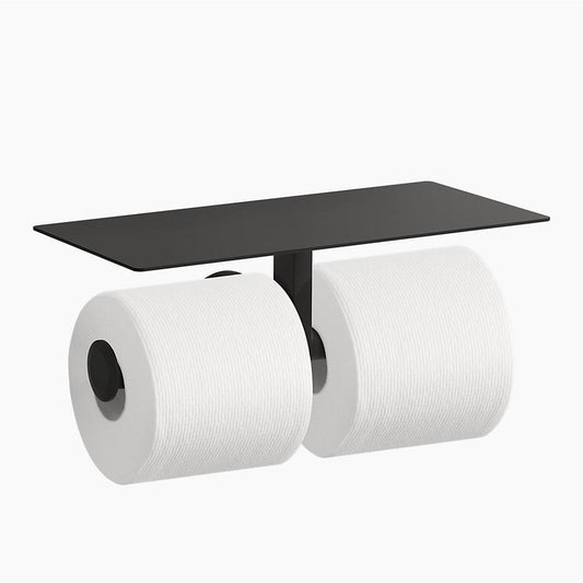 Components 11.56" Double Toilet Paper Holder in Matte Black
