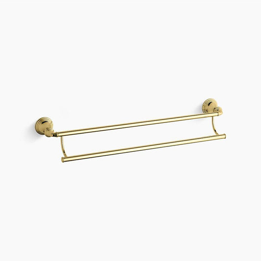 Devonshire 26.38" Double Towel Bar in Vibrant Polished Brass