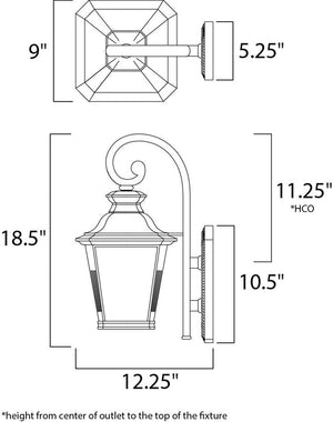 Knoxville 9' Single Light Outdoor Wall Sconce in Bronze - Integrated Bulb