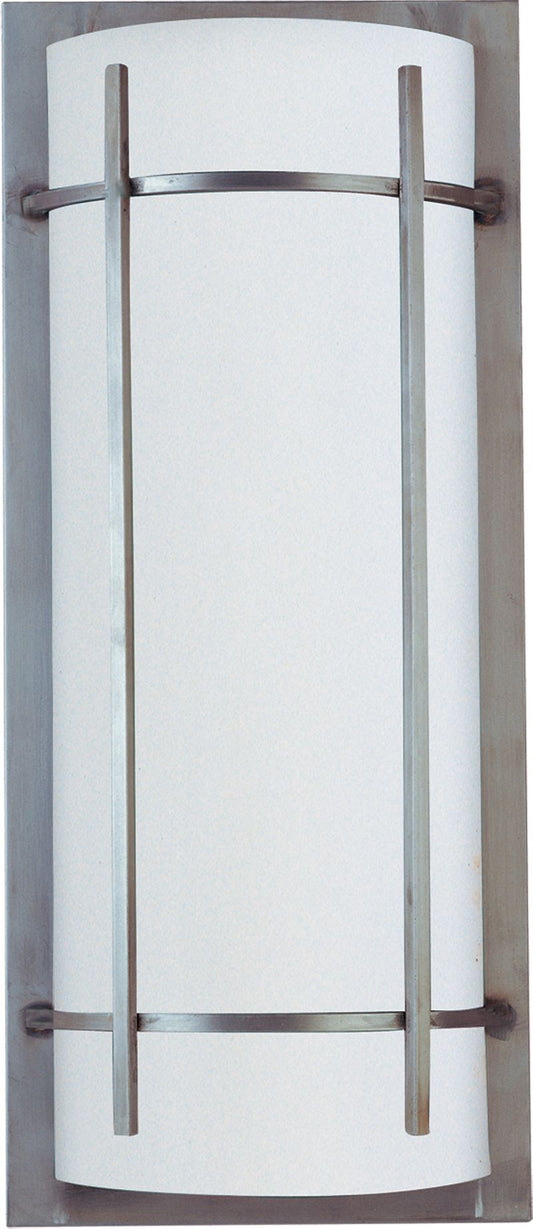 Luna E26 9" 2 Light Outdoor Wall Sconce in Brushed Metal