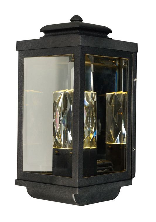 Mandeville 7" 2 Light Outdoor Wall Sconce in Galaxy Black