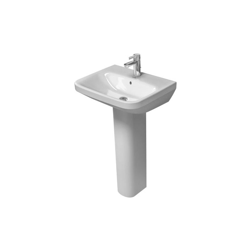 Duravit DuraStyle 17.38' x 21.63' x 6.75' Ceramic Wall Mount Pedestal Bathroom Sink in White - 2319550000