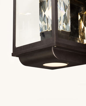 Mandeville 9' 2 Light Outdoor Wall Sconce in Galaxy Black