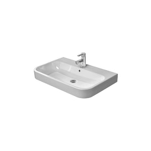 Happy D.2 19.88' x 25.63' x 6.69' Ceramic Wall Mount Bathroom Sink in White - 3 Faucet Holes
