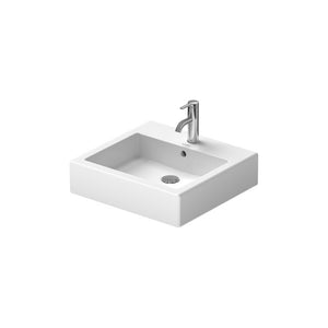 Vero 18.5' x 19.63' x 6.88' Ceramic Wall Mount Bathroom Sink in White - 3 Faucet Holes