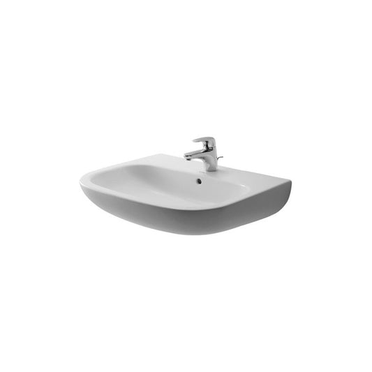 D-Code 19.63" x 25.5" x 7.13" Ceramic Wall Mount Bathroom Sink in White - 1 Faucet Hole
