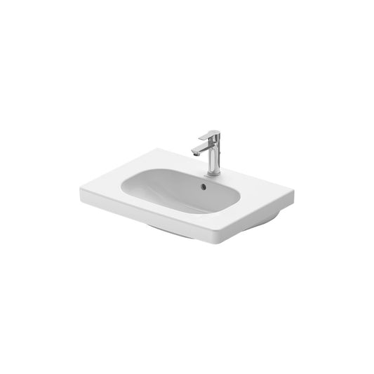 D-Code 19.13" x 25.63" x 6.88" Ceramic Wall Mount Bathroom Sink in White - 1 Faucet Hole