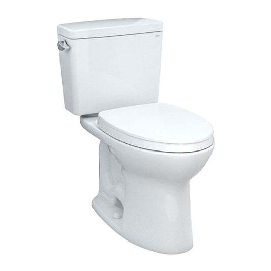 Drake Elongated 1.28 gpf Two-Piece Toilet in Cotton White - Seat Included & ADA Compliant