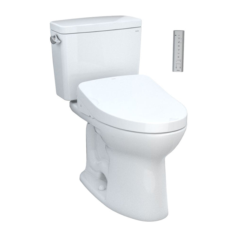 Drake Elongated 1.28 gpf Two-Piece Toilet with Washlet+ S550e Auto Flush in Cotton White - ADA Compliant