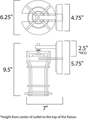 Oakville E26 6.25' Single Light Outdoor Wall Sconce in Black Oxide