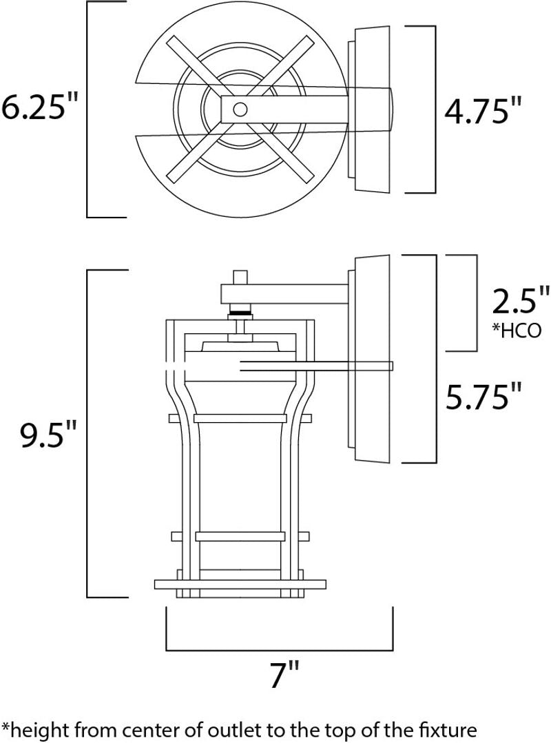 Oakville E26 6.25' Single Light Outdoor Wall Sconce in Black Oxide