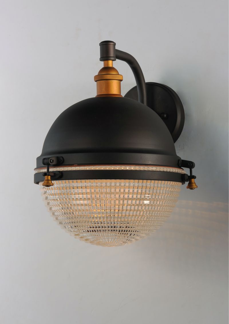 Portside 11.75' Single Light Wall Sconce in Oil Rubbed Bronze Antique Brass