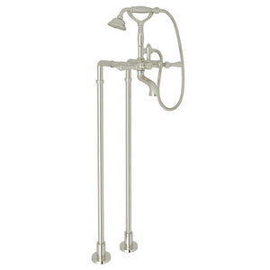 Italian Two-Handle Freestanding Bathtub Faucet in Polished Nickel