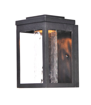 Salon 6' x 10' Single Light Outdoor Wall Sconce in Black with Water Glass Finish