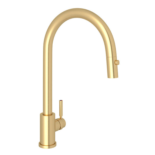 Holborn Pull-Down Kitchen Faucet in Satin English Gold