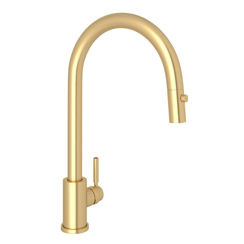 Holborn Pull-Down Kitchen Faucet in Satin English Gold