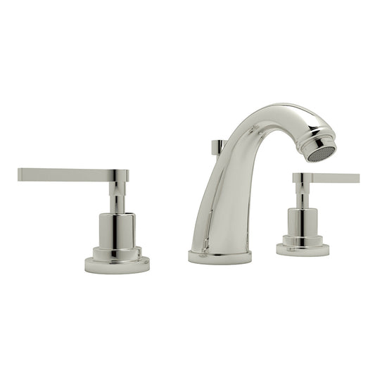 Lombardia Two-Handle Low-Arc Widespread Bathroom Faucet in Polished Nickel