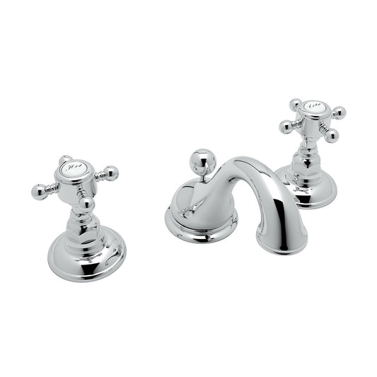Viaggio Two Cross Handle Widespread Bathroom Faucet in Polished Chrome