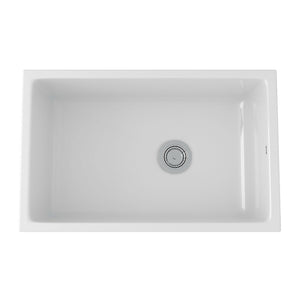 Allia 19.63' x 31.63' x 11' Fireclay Single-Basin Undermount Kitchen Sink in White