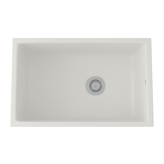 Allia 19.63" x 31.63" x 11" Fireclay Single-Basin Undermount Kitchen Sink in Biscuit