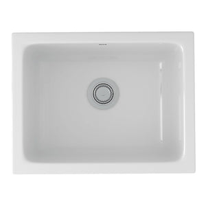 Allia 18.5' x 24' x 11' Fireclay Single-Basin Undermount Kitchen Sink in White