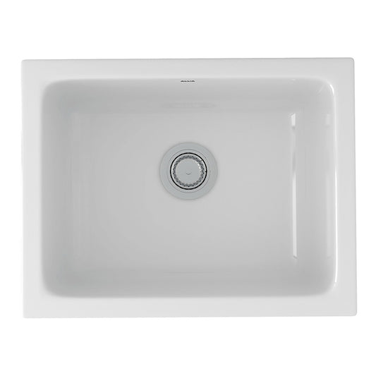 Allia 18.5" x 24" x 11" Fireclay Single-Basin Undermount Kitchen Sink in White