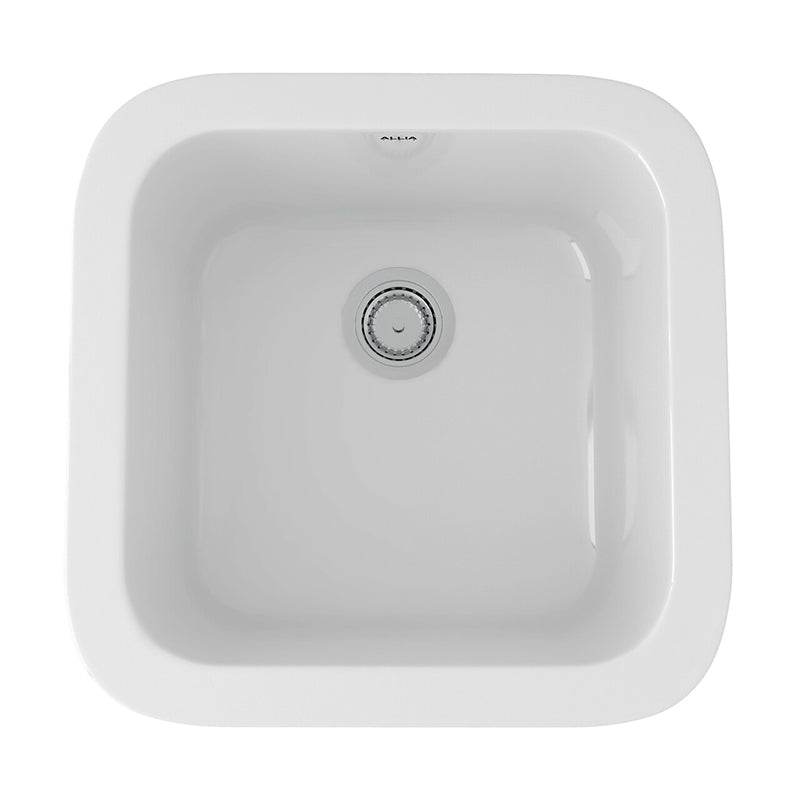 Allia 17.5' x 7.88' x 9' Fireclay Single-Basin Dual-Mount Kitchen Sink in White