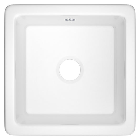 Shaker 18.13" x 18.13" x 7.5" Fireclay Single-Basin Dual-Mount Kitchen Sink in White