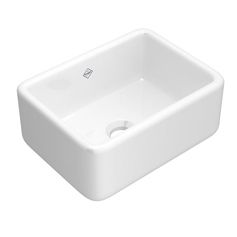 Lancaster 18' x 24' x 10' Fireclay Single-Basin Farmhouse Kitchen Sink in White