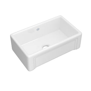 Egerton 18.44' x 30.44' x 10.11' Fireclay Single-Basin Farmhouse Kitchen Sink in White