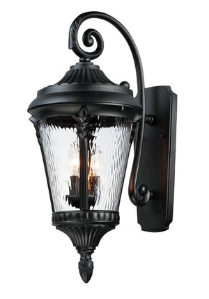 Sentry 11' 3 Light Outdoor Wall Sconce in Black