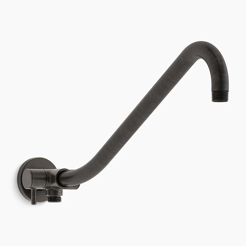 Gooseneck Shower Arm in Oil-Rubbed Bronze with 3-Way Diverter