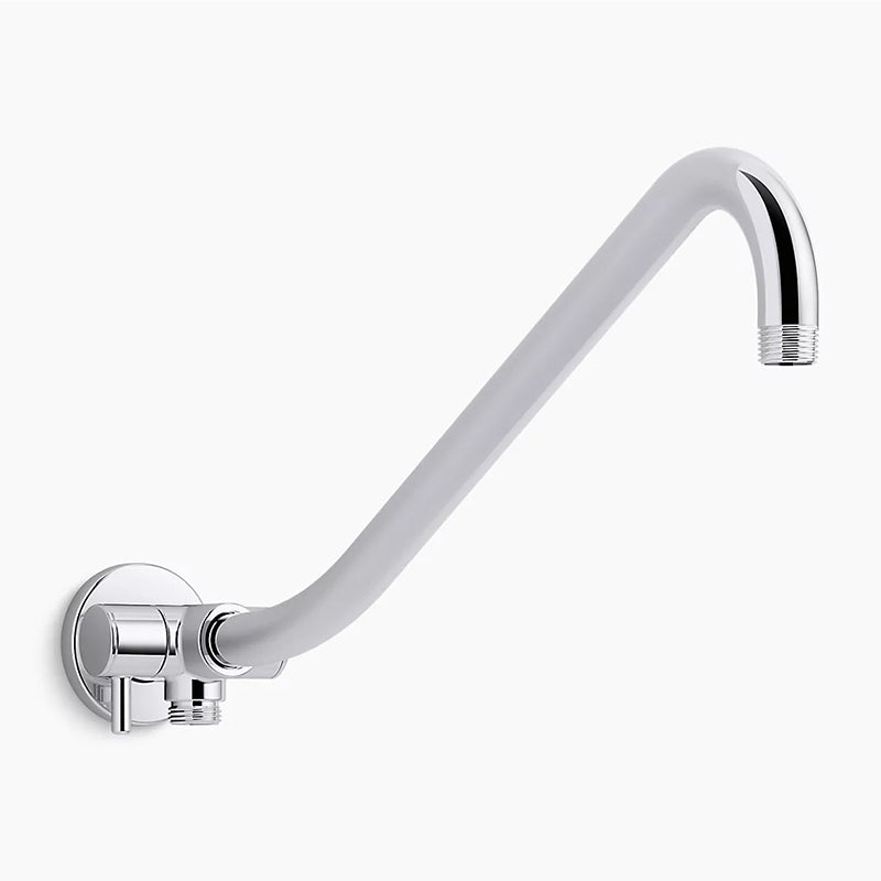 Gooseneck Shower Arm in Polished Chrome with 2-Way Diverter