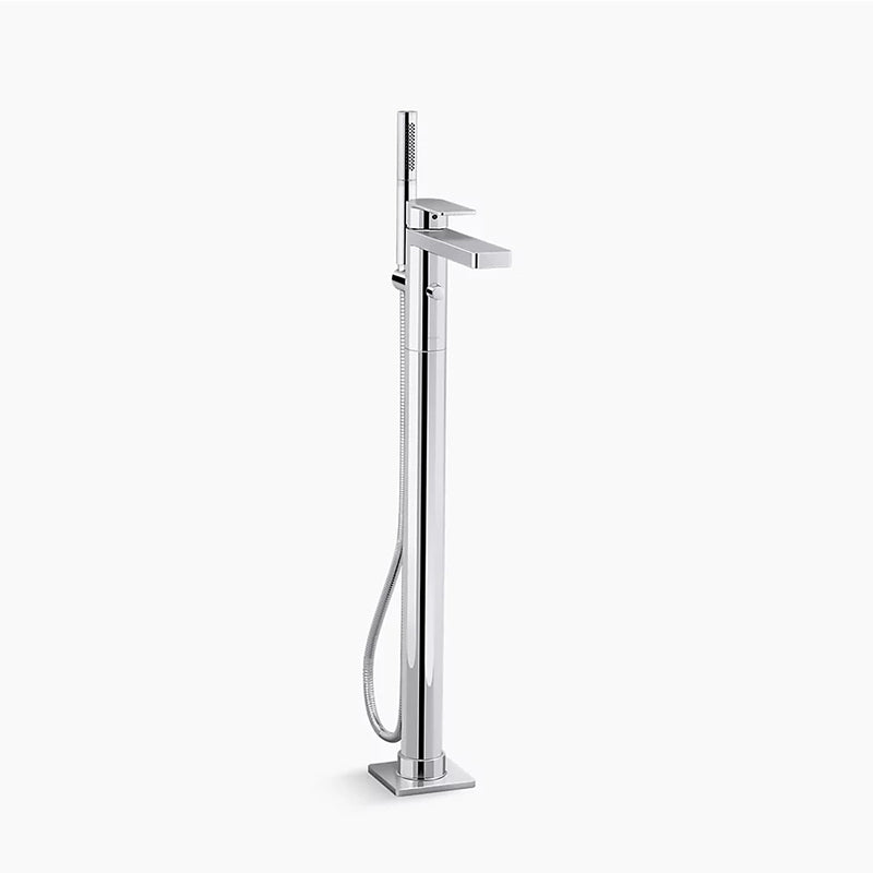 Parallel Single-Handle Freestanding Bathtub Faucet in Polished Chrome